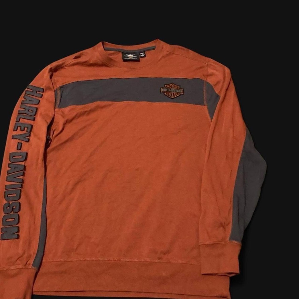 Harley Davidson Motorclothes copper color block embossed long sleeve L/24